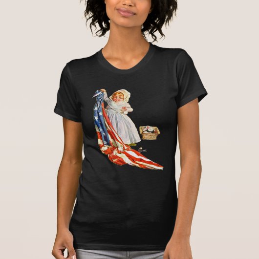 Kleine Betsy Ross en de Amerikaanse vlag T-shirt (Voorkant)