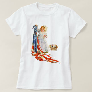 Kleine Betsy Ross en de Amerikaanse vlag T-shirt