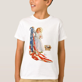 Kleine Betsy Ross en de Amerikaanse vlag T-shirt