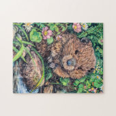 Kleine bever bij kreek oever legpuzzel (Horizontaal)