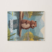 Kleine Bever op het meer Gepersonaliseerde Kinder Legpuzzel (Horizontaal)