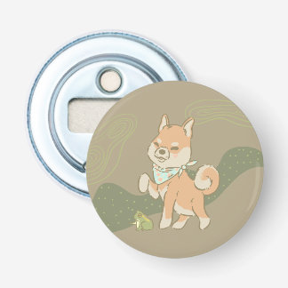 Kleine bewaker kikker button flesopener