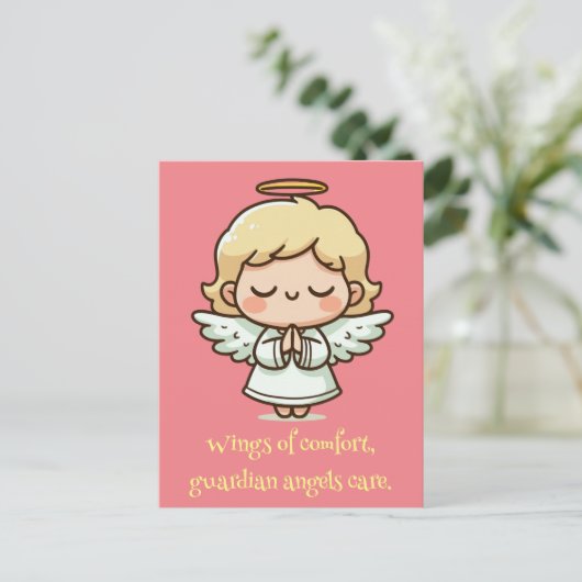 Kleine bidengel briefkaart (Staand voorkant)