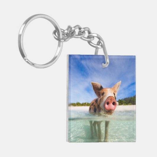 Kleine biggetje sleutelhanger (Voorkant Links)