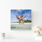 Kleine biggetje vierkante klok (Huis)