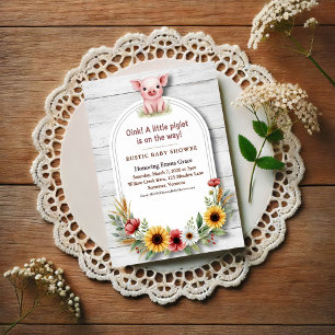 Kleine Biggetje Zonnebloem Boerderij Baby Shower Kaart