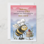 Kleine Bij Baby Jongen Eerste Verjaardag Kaart (Voorkant)