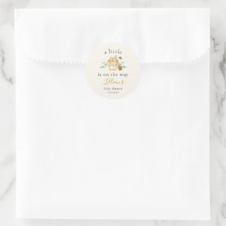 Kleine Bij Is Op Weg Bij Baby Shower Favoriet Ronde Sticker