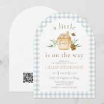Kleine Bij Komt Op Weg Bij Baby Shower QR