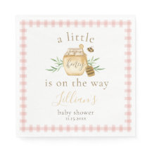 Kleine Bij Komt Op Weg Roze Gingham Baby Shower