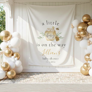 Kleine Bij Op Weg Bij Baby Shower Achtergrond Wandkleed