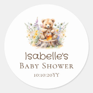 Kleine Bij Op Weg Boeken voor Baby Shower Ronde Sticker