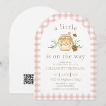 Kleine Bij Op Weg Roze Baby Shower QR
