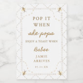 Kleine bij Pop het als ze Pop gunsten Wijn Etiket (Enkel label)