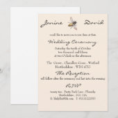 Kleine Bij Rustieke Trouw Uitnodiging (Voorkant / Achterkant)