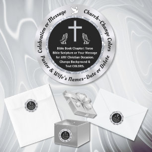 Kleine BIJBELVERZEN Stickers, Verander KLEUREN, MA Ronde Sticker