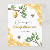 Kleine bijen Baby shower raden de Baby Food Kaart. (Achterkant)