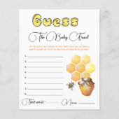 Kleine bijen Baby shower raden de Baby Food Kaart. (Voorkant)