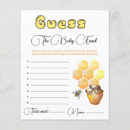 Kleine bijen Baby shower raden de Baby Food Kaart.