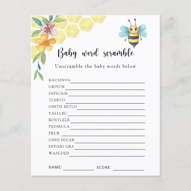 Kleine bijen - Baby Word Scramble Game (Voorkant)