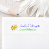 Kleine bijen gepersonaliseerde boekenplaat etiket (Insitu)