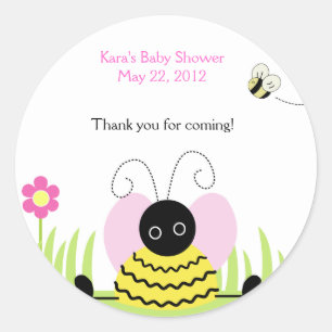 Kleine bijen hommels Baby shower gunst Sticker