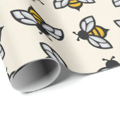 Kleine bijen Kinder Baby shower Cadeaupapier (Rol Hoek)