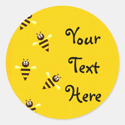 Kleine bijen ronde sticker (Voorkant)