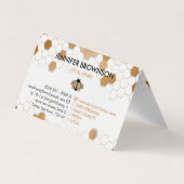 Kleine bijen vliegen op de goudhoningraat Apiarist Visitekaartje (Achterkant)