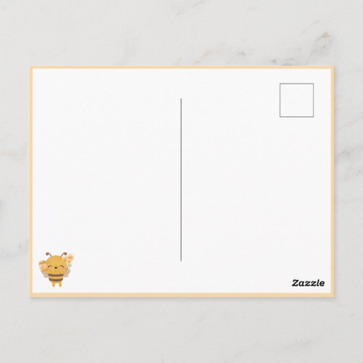 Kleine bijengeboortelastjes briefkaart (Achterkant)