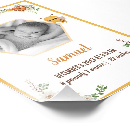 Kleine bijengeboortelastjes foto afdruk (Hoek)