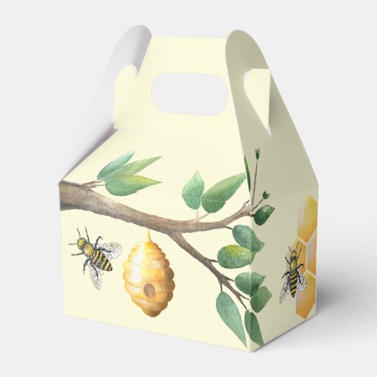 Kleine bijenkorf voor Baby shower Bedankdoosjes (Achterkant)