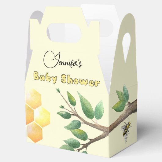 Kleine bijenkorf voor Baby shower Bedankdoosjes (Geopend)