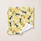 Kleine bijenpatroon bevestigen bad handdoek (Wasdoekje)