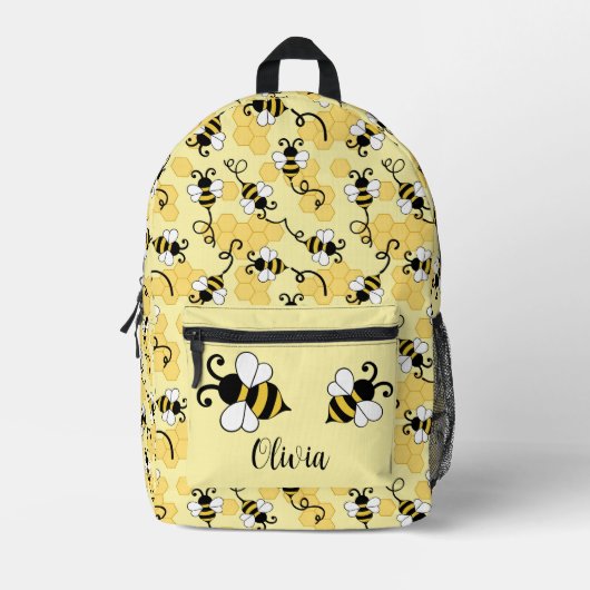 Kleine bijenpatroon bevestigen bedrukte rugzak (Voorkant)