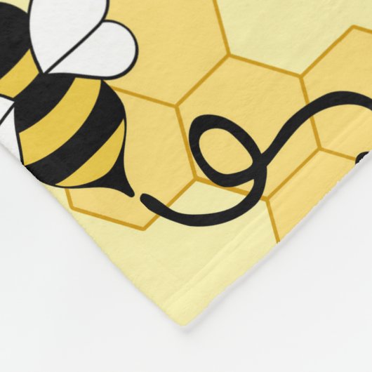 Kleine bijenpatroon bevestigen fleece deken (Hoek)