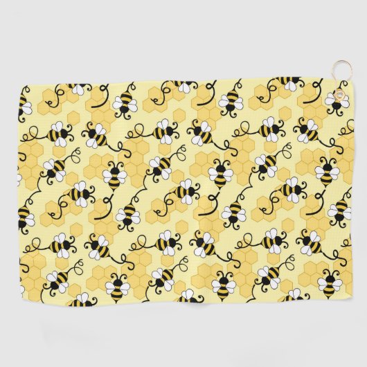 Kleine bijenpatroon bevestigen golfhanddoek (Horizontaal)
