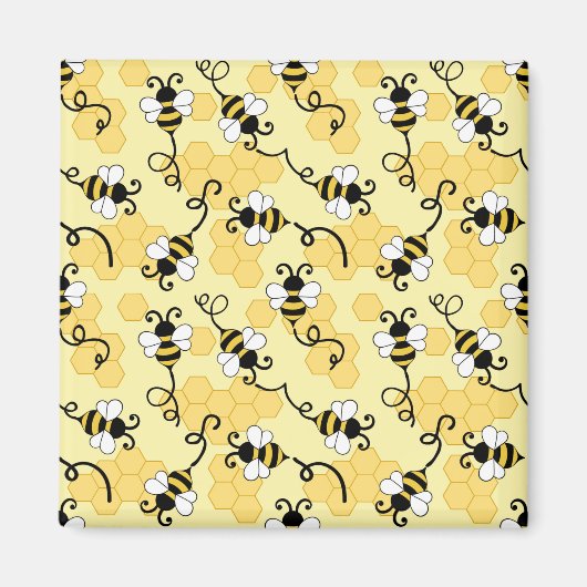 Kleine bijenpatroon bevestigen magneet (Voorkant)