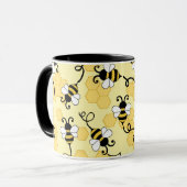 Kleine bijenpatroon bevestigen mok (Voorkant links)