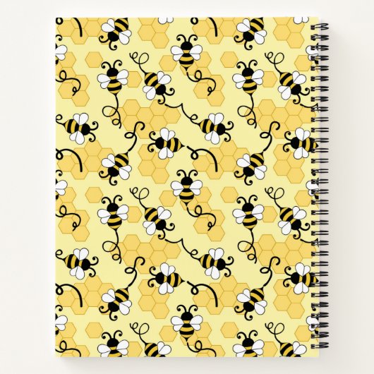 Kleine bijenpatroon bevestigen notitieboek (Achterkant)