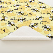 Kleine bijenpatroon bevestigen sherpa deken (3/4)