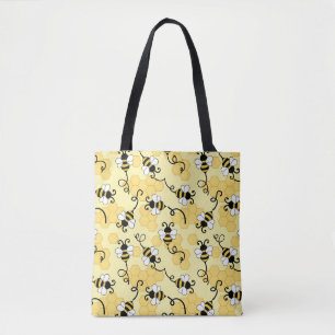 Kleine bijenpatroon bevestigen tote bag