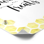 kleine bijensnoepjes en behandelt baby shower post poster (Hoek)