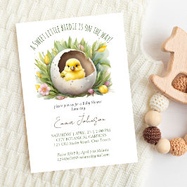 Kleine birdie broeden binnenkort lente baby shower kaart