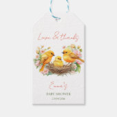 Kleine birdie broeden snel baby shower gunst cadeaulabel (Voorkant)