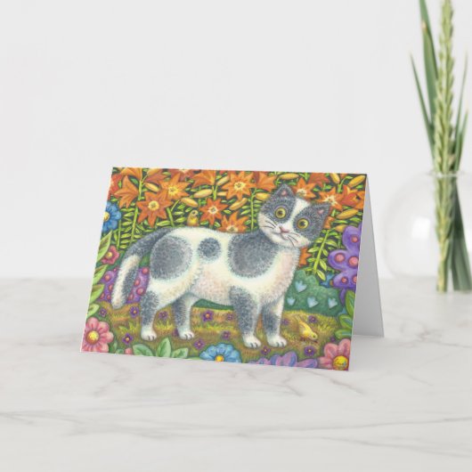 KLEINE BIRDIE VERTELDE ME, CAT BIRTHDAY KAART Cust (Voorkant)