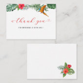 Kleine birdie waterverf baby shower dank u notitiekaartje (Voorkant / Achterkant)