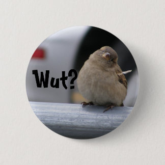 Kleine Birdy Button: "Wut?" Ronde Button 5,7 Cm