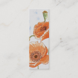 Kleine Bladwijzer met kleine papavers Mini Visitekaartje