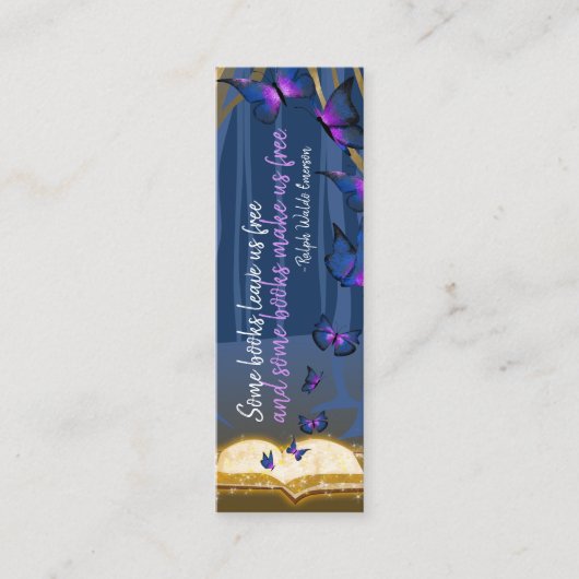 Kleine Bladwijzer, misty Forest, Butterflies Mini Visitekaartje (Voorkant)